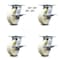 Service Caster 6 Inch Nylon Caster Set with Roller Bearing and Brakes/Swivel Locks SCC SCC-35S620-NYR-SLB-BSL-4 - alternate 1